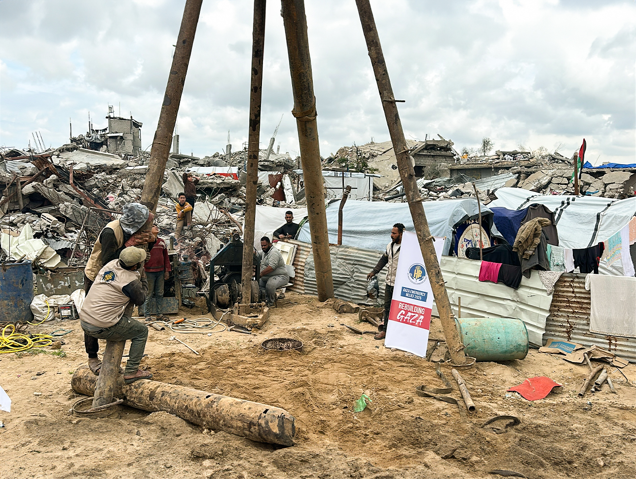 Clean water access at a community well